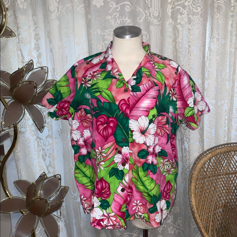 Vintage button up Hawaiian top